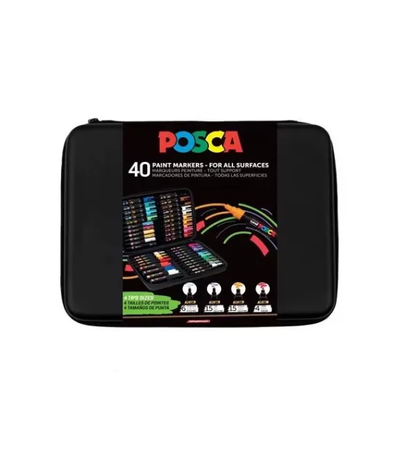 Estojo Marcadores Uni Posca 40u.