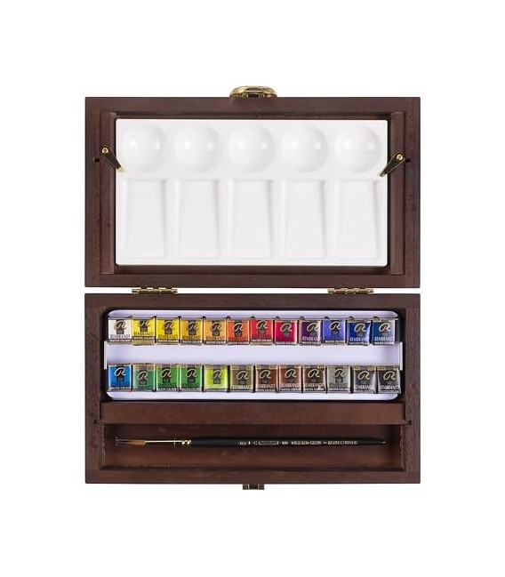 Caja acuarela madera Rembrandt Tradicional 22 pastillas
