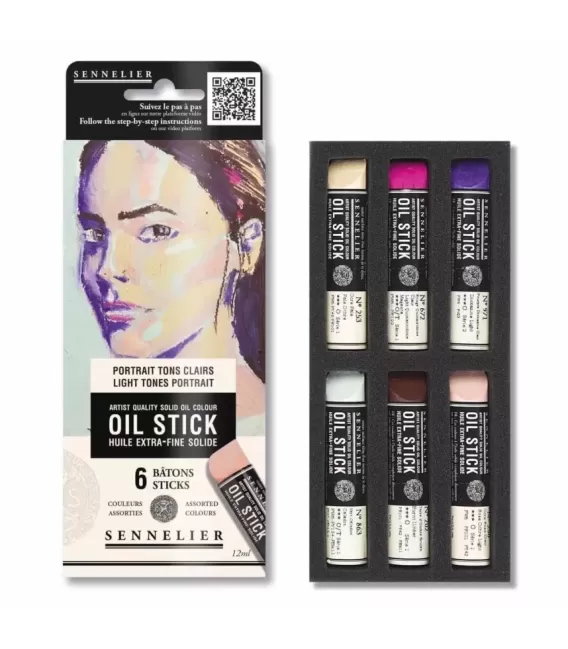 Sennelier Set Portrait Tons Clairs Oil Stick 6 x 12 ml