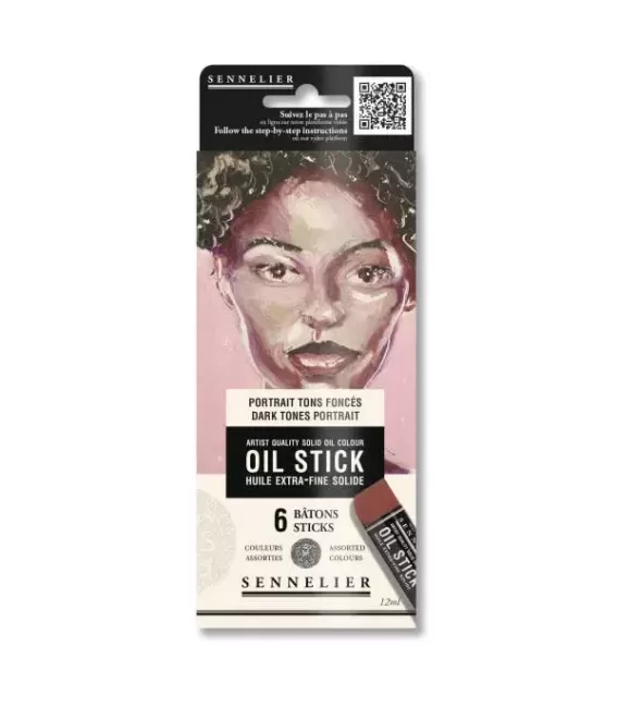 Sennelier Set Portrait Tons Fonces Oil Stick 6 x 12 ml