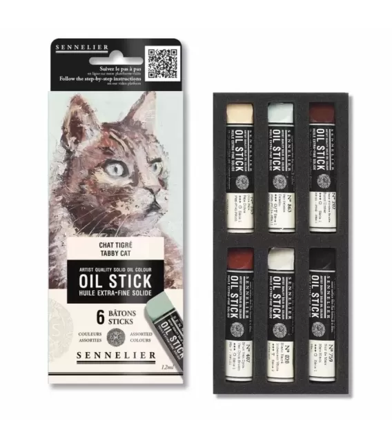 Sennelier Set Chat Tigre Oil Stick 6 x 12 ml