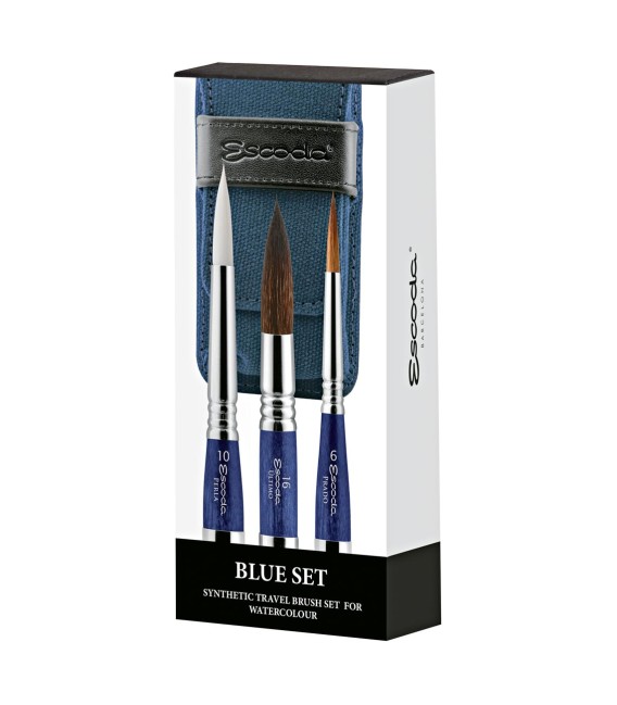 3 Travel brushes Set Escoda 1271 Blue Set