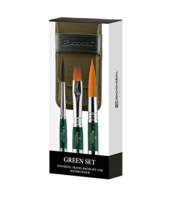 Set 3 pennelli da viaggio Escoda 1273 Green Set
