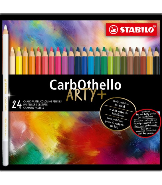 b) Caixa metall 24 llapis Pastel STABILO CarbOthello