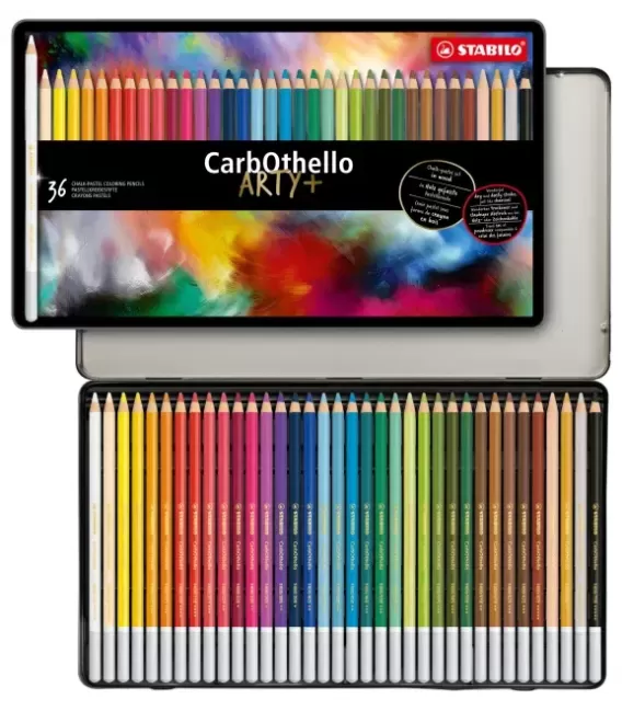 c) STABILO CarbOthello 36 Pastel Pencils Metal Box