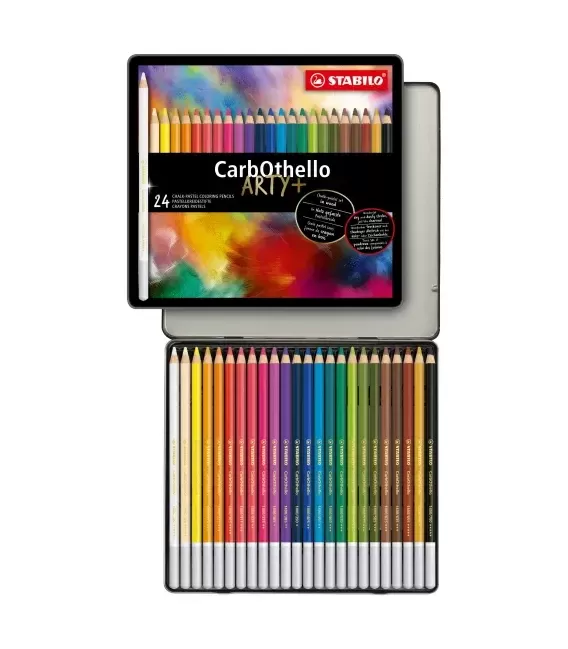 b) Astuccio metallo 24 matite Pastel STABILO CarbOthello