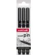 Set di 3 marcatori calibrati UNI PIN 02-04-08