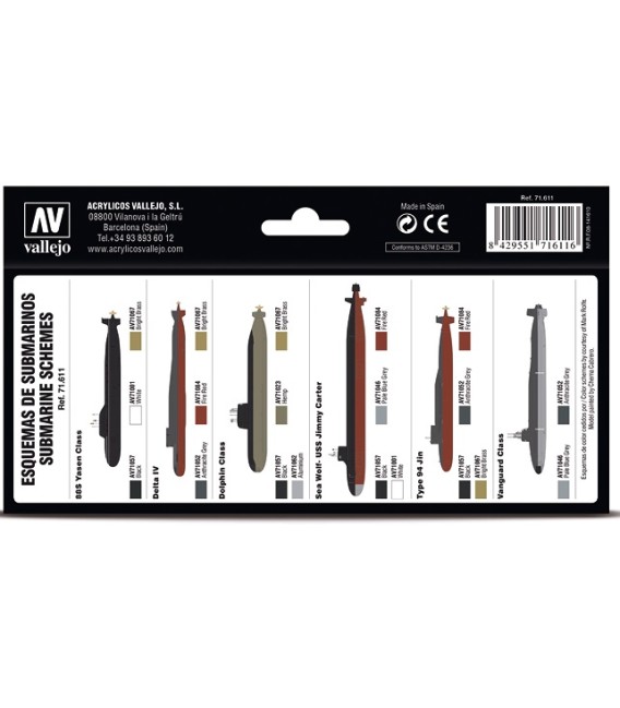 Set Vallejo Model Air 8 u. (17 ml.) Nuclear Submarines
