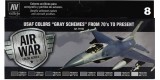 Set Vallejo Model Air 8 u. (17 ml.) USAF Gray Schemes 70/present