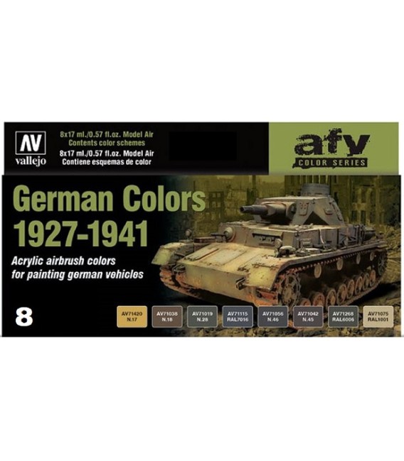 Set Vallejo Model Air 8 u. (17 ml.) German Colors 1927-1941