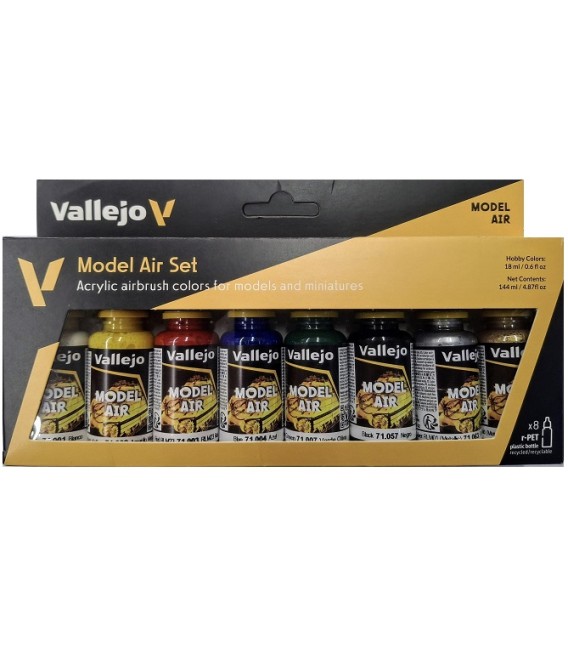 Set Vallejo Model Air 8 u. (17 ml.) Colores Básicos
