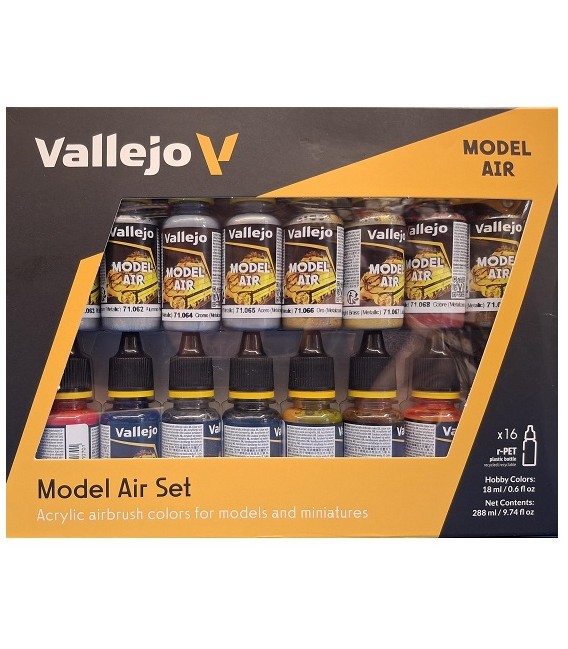 Set Vallejo Model Air Efectes Metal.lics 16 u. (18 ml.)