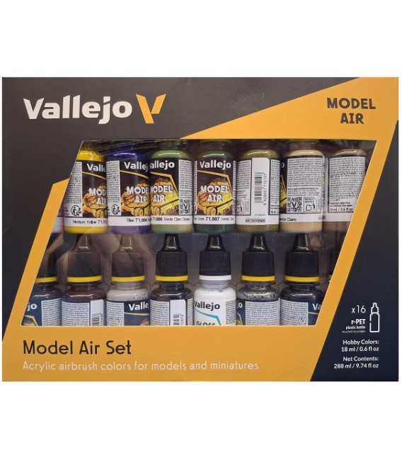Set Vallejo Model Air Construccio 16 u. (18 ml.) .