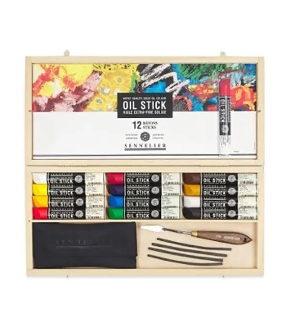 Scatola Legno Sennelier Oil Stick 12 x 38 ml.