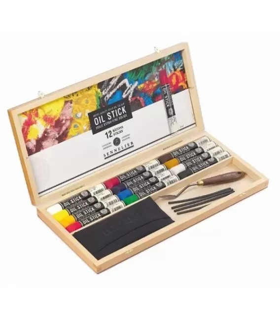 Scatola Legno Sennelier Oil Stick 12 x 38 ml.