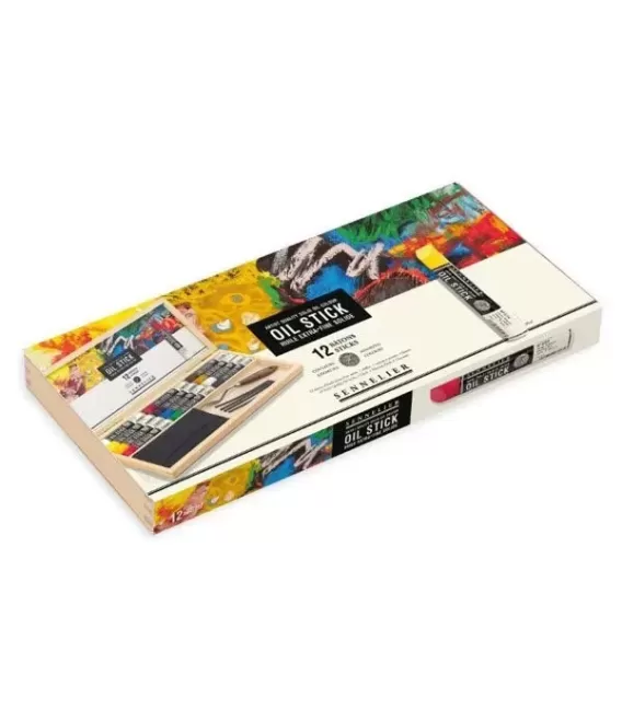 Scatola Legno Sennelier Oil Stick 12 x 38 ml.