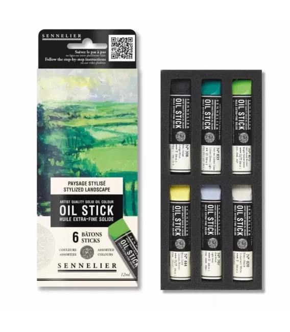 Sennelier Set Paysage Stylisé Oil Stick 6 x 12 ml.