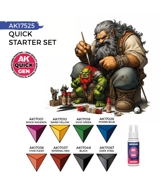 AK17525 Quick Starter Set Quick Gen + 1 Brush. 8 u. 17 ml