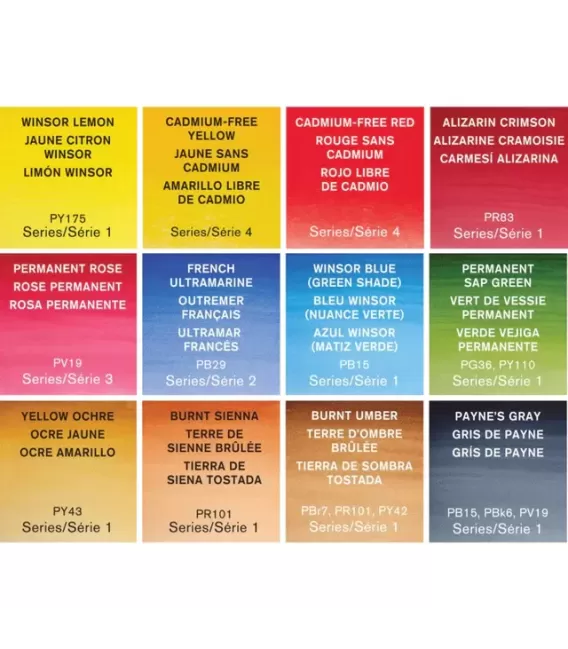 Caixa Aquarella metall Winsor and Newton Professional 24 1/2 pastilles