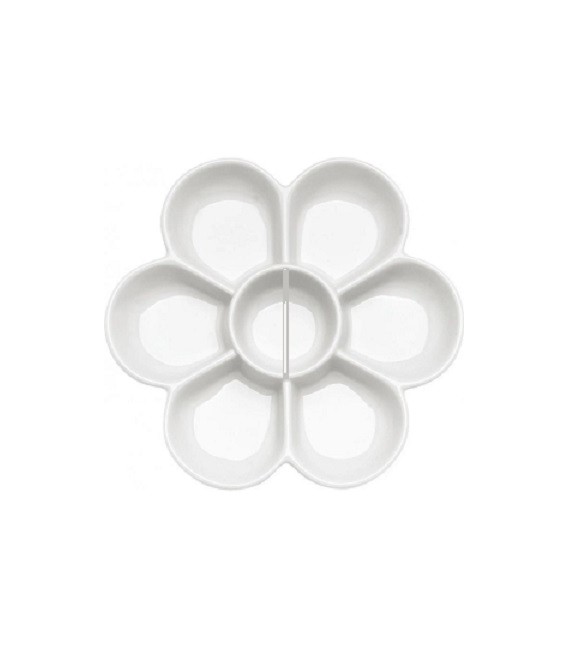 Paleta de mezclas plastico con 8 depositos forma de flor
