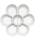 Paleta para misturar de plastico com 8 depositos em forma de flor