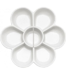 Paleta para misturar de plastico com 8 depositos em forma de flor