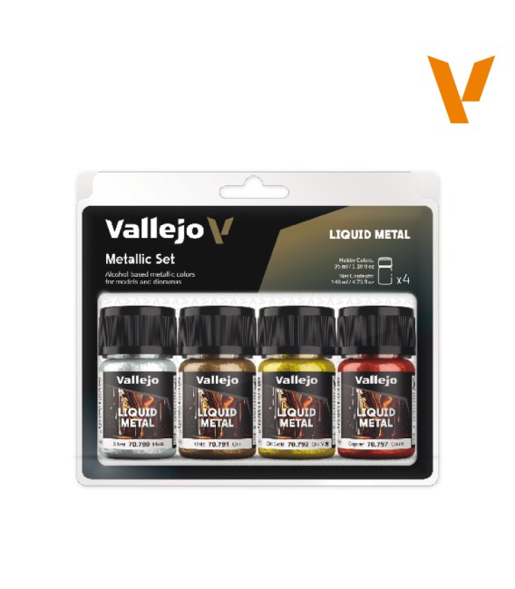 70199 Set Vallejo Liquid Metal 4 u. (35ml.)