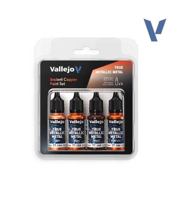 77253 Set Vallejo Ancient Copper True Metallic Metal 4 u. (18 ml.)