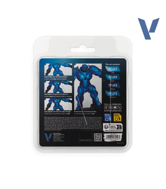 77256 Set Vallejo Azul Zafiro True Metallic Metal 4 u. (18 ml.)