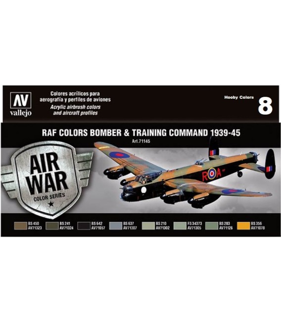 Set Vallejo Model Air 8u. 17 ml. RAF Colors Bomber & Training