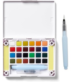 Caja acuarela KOI set plastico 24 pastillas