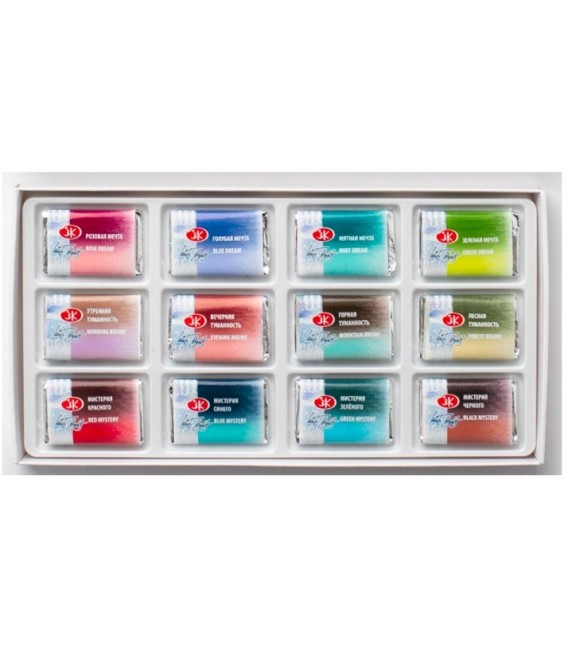 Caixa de cartao aquarela White Nights 12 cores Metamorphosis