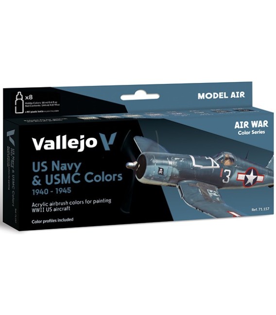 Set Vallejo Model Air 8u. 17 ml. US Navy & USMC Colors 1940-1945