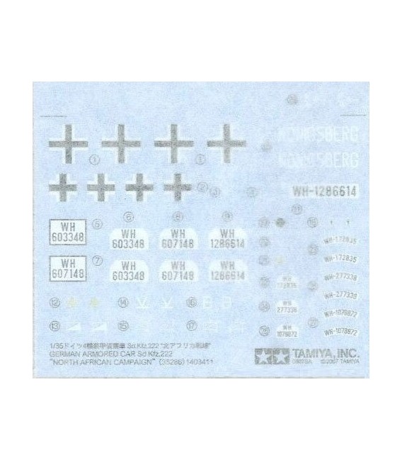 35286 Sd.Kfz.222 Leichter Panzerspahwagen (4x4) Afrika Korps Tamiya Escala 1/35