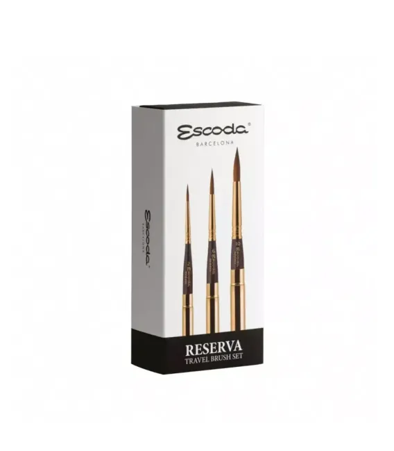 3 Travel brushes Set Escoda 1250 Reserva Kolinsky Tajmir