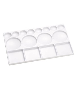 Paleta de mezclas rectangular con 16 depositos