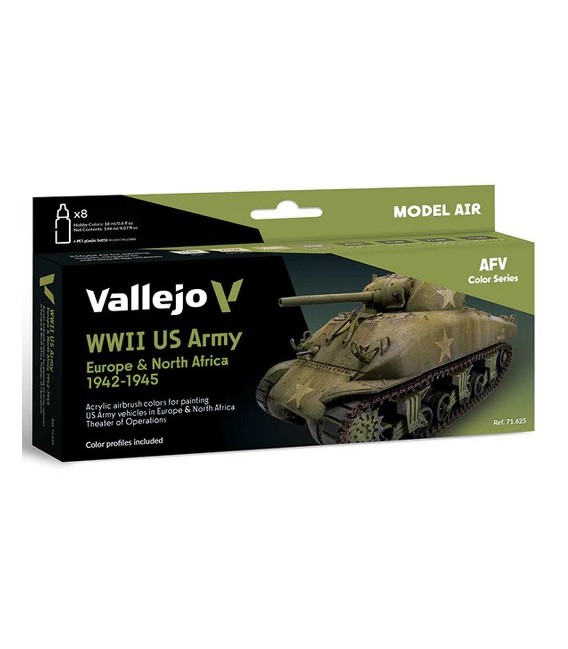 Set Vallejo Model Air 8 u. (17 ml.) WWII US Europe & Africa 1942-1945