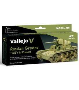 Set Vallejo Model Air 8 u. (17 ml.) Russian Greens (1928 to Present)