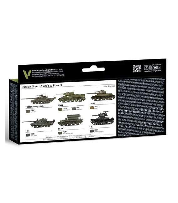 Set Vallejo Model Air 8 u. (17 ml.) Russian Greens (1928 to Present)