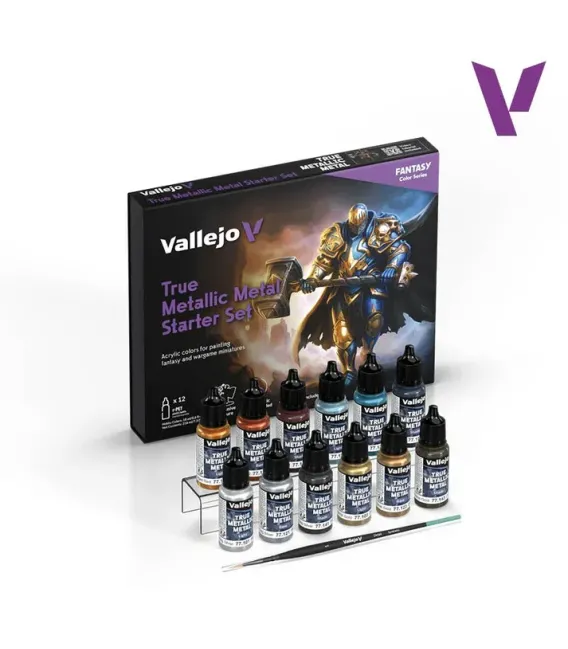 77272 TMM Starter Set Vallejo True Metallic Metal 12 u. (18 ml.)