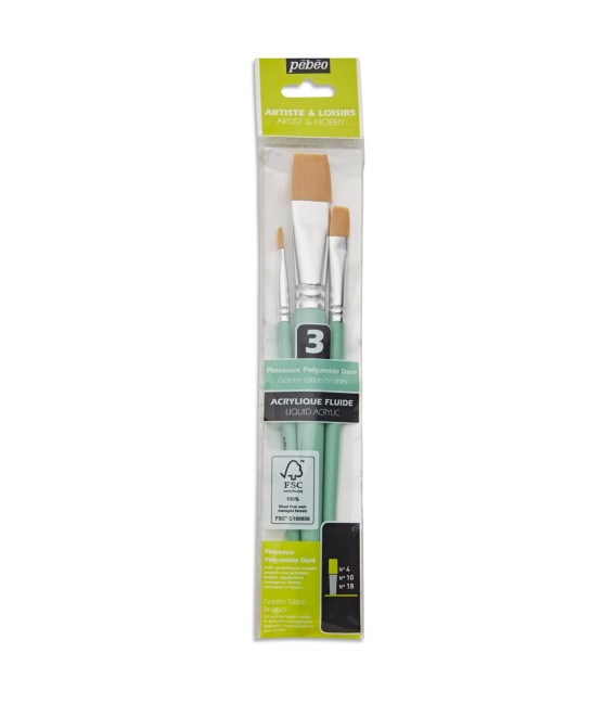 Set 3 pinceles sinteticos Pebeo