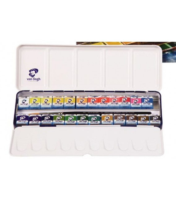 Caixa Aquarel.la Van Gogh set caixa meta-lica 24 pastilles