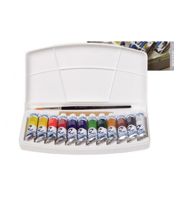 Caixa aguarela Van Gogh plastico set 12 tubos