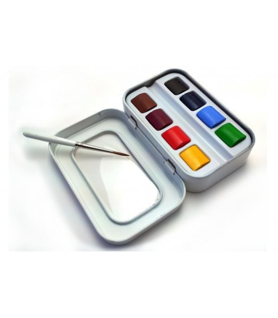 Scatola acquerelli metallo Sennelier Aqua Mini 8 godets