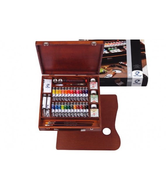 Caixa tinta oleo Van Gogh Expert madeira 26 tubos
