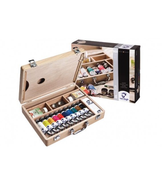Caixa tinta oleo Van Gogh Basic madeira 10 tubos