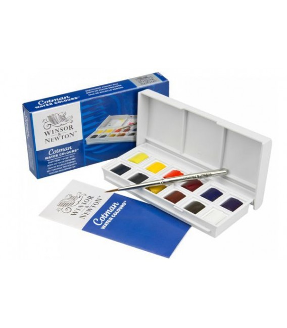 Scatola acquerelli plastico Cotman bozzetti 12 godets