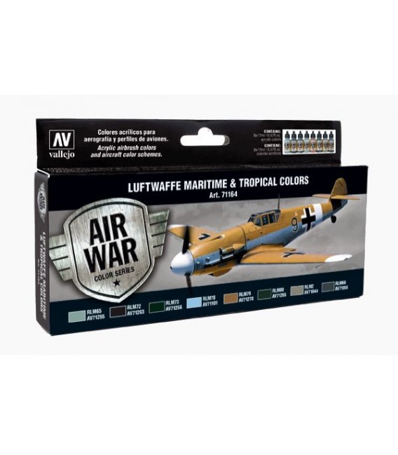 Set Vallejo Model Air 8 u. (17 ml.) Luftwaffe Maritime/Tropical
