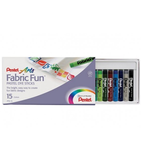 Set pasteles textiles 15 u. Pentel Fabric Fun PTS-15