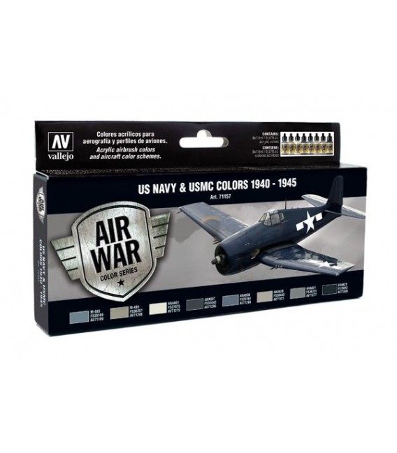Set Vallejo Model Air 8u. 17 ml. US Navy & USMC Colors 1940-1945